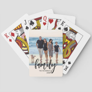 Full Photo - Vertical Custom Script Family Text  Playing Cards
