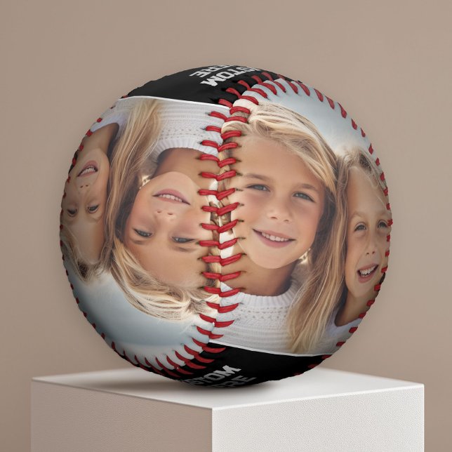 Full Photo - Vertical Custom Text Baseball (Custom Photo Baseball)