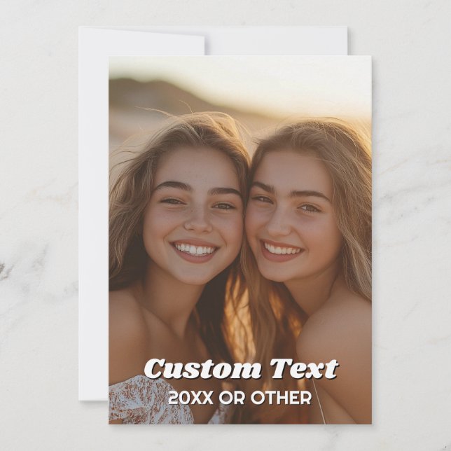 Full Photo - Vertical Custom Text Holiday Card (Front)