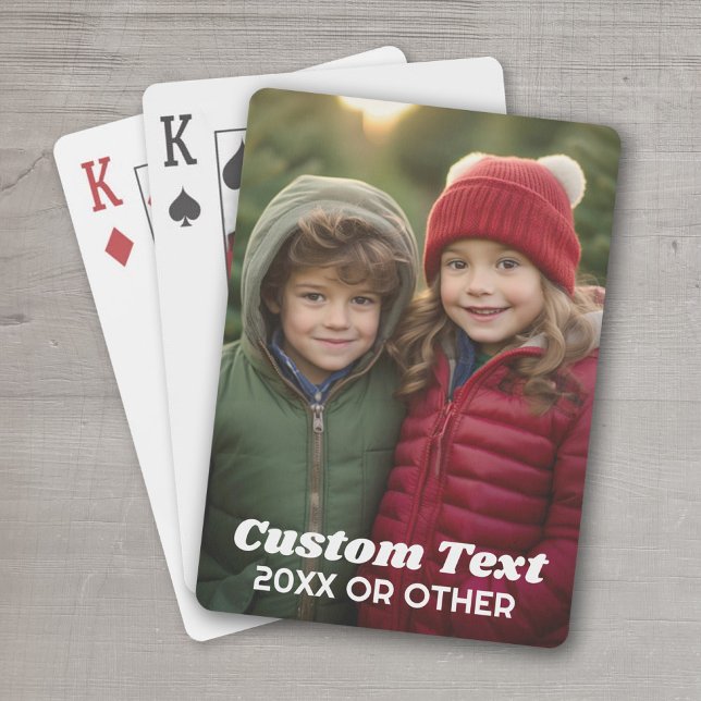 Full Photo - Vertical Custom Text Playing Cards (Personalized Playing Cards - add your photos and text)