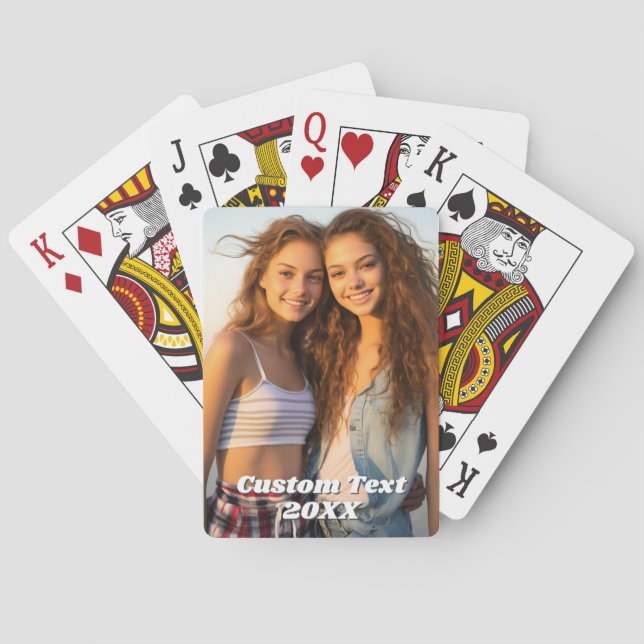 Full Photo - Vertical Custom Text Playing Cards (Back)