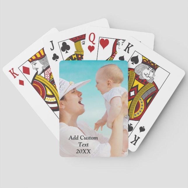 Full Photo - Vertical Custom Text  Playing Cards (Back)