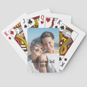 Full Photo - Vertical Custom Text Poker Playing Cards