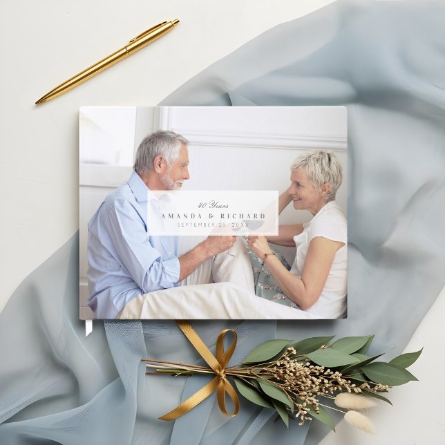 Full Photo White Fade Nameplate Anniversary Guest Book (Full Photo White Fade Nameplate Anniversary Guest Book)