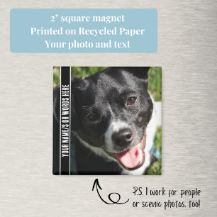 Full Photo with Customisation in Black and White Magnet