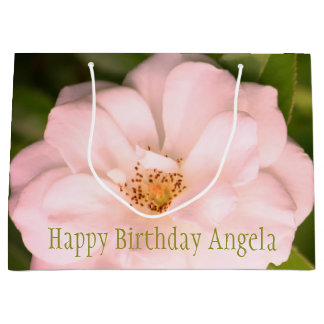 Full Pink Rose Bloom Large Gift Bag