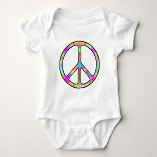 Full Psychedelic Peace Sign Baby Bodysuit