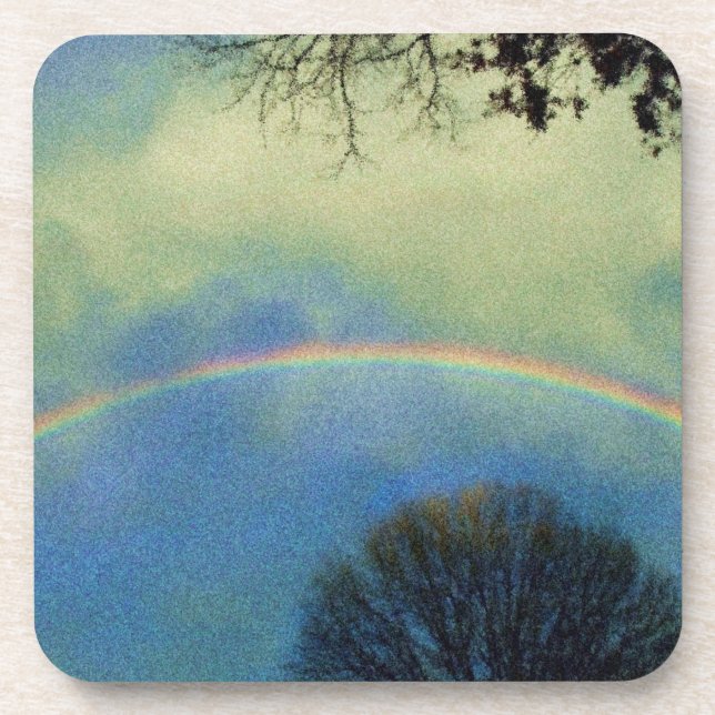 Full rainbow in Seurat style Coaster (Front)