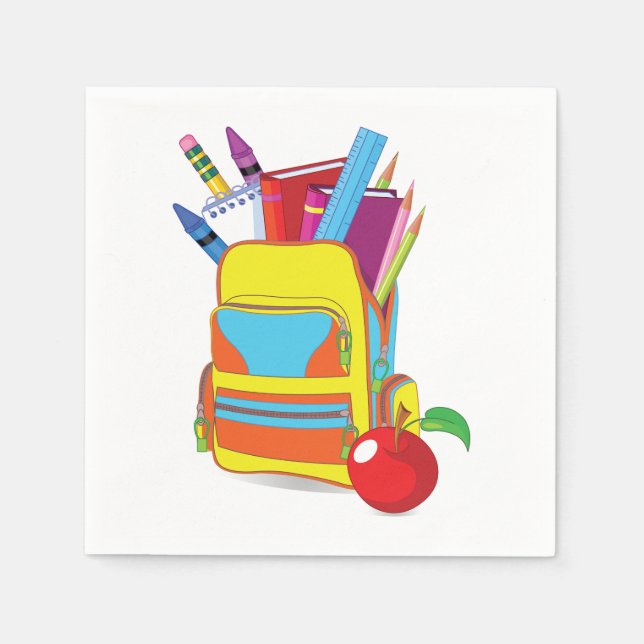 Full School Bag Paper Napkins (Front)