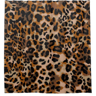 Full seamless jaguar cheetah animal skin pattern. shower curtain