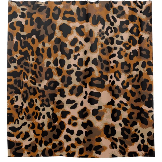 Full seamless jaguar cheetah animal skin pattern. shower curtain (Front)