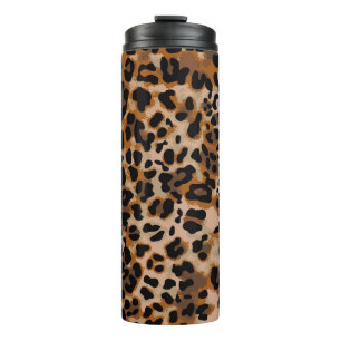 Full seamless jaguar cheetah animal skin pattern. thermal tumbler