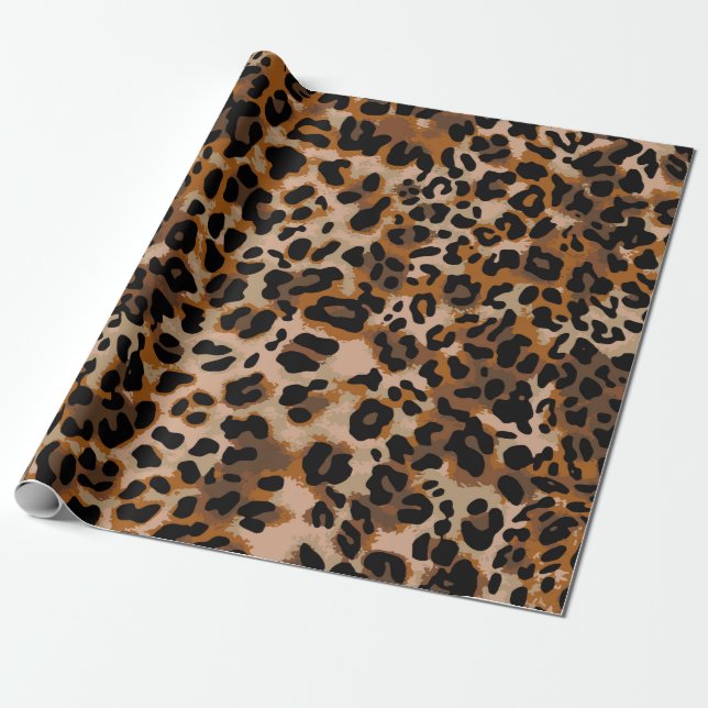 Full seamless jaguar cheetah animal skin pattern. wrapping paper (Unrolled)
