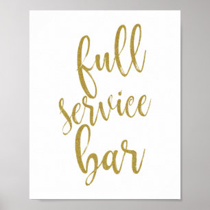Full Service Bar Glitter 8x10 Wedding Sign