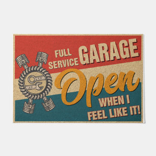 Full Service Garage Doormat, Retro Vibes Doormat