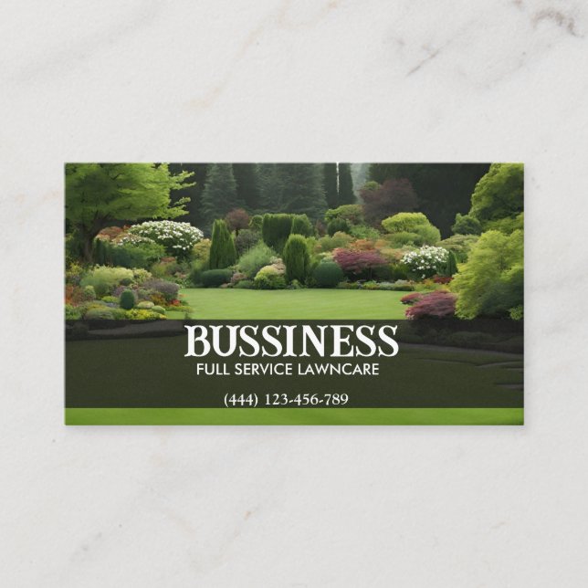 Full Service Lawn Care Landscaper Business Card (Front)