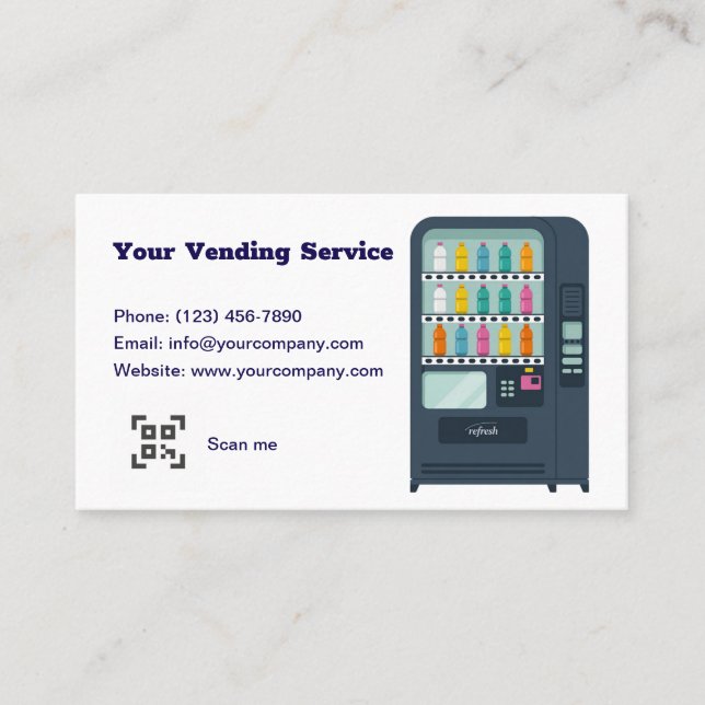 Full-Service Vending Machine Provider Business Card (Front)