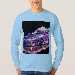 full sleeve light blue colour with car design T-Shirt