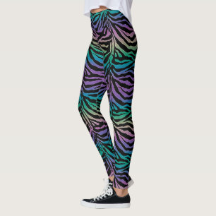 Full Spectrum Rainbow Zebra Animal Print Leggings