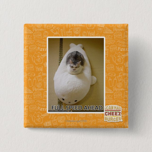 Full Speed Ahead 15 Cm Square Badge (Front)