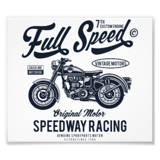 Full Speed Speedway Racing Photo Print
