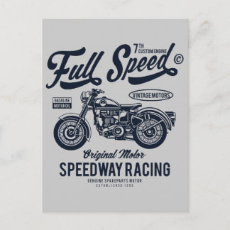 Full Speed Speedway Racing Postcard