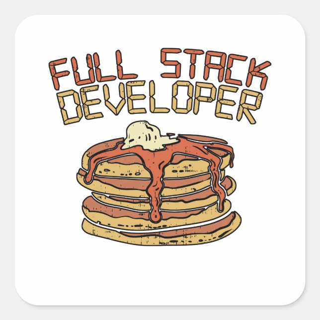 Full Stack Developer Software Programmer Pun Gift Square Sticker (Front)