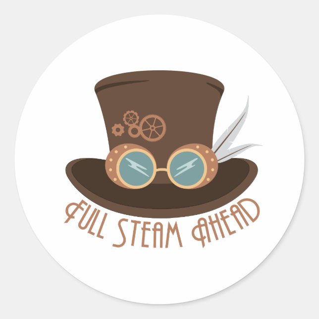 Full Steam Ahead Classic Round Sticker (Front)