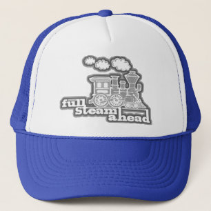 "full steam ahead" loco train mono hat