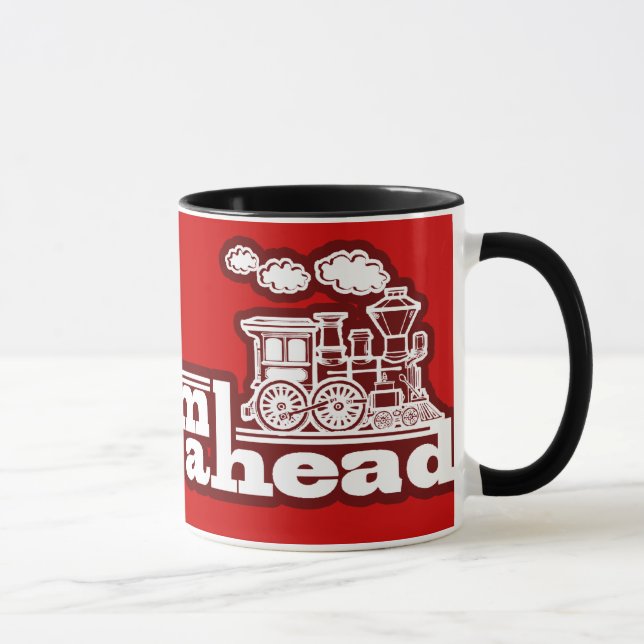Full steam ahead red steam train mug (Right)