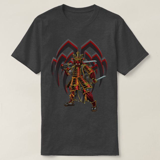 FULL SUITED SAMURAI JAPANESE WARRIOR  T-Shirt (Design Front)