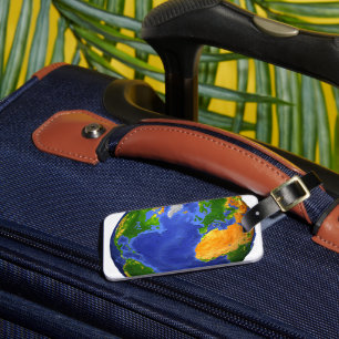 Full The Earth Showing Topographic Data. Luggage Tag