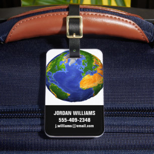 Full The Earth Showing Topographic Data. Luggage Tag