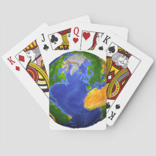 Full The Earth Showing Topographic Data. Playing Cards