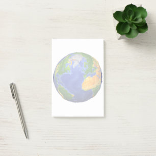 Full The Earth Showing Topographic Data. Post-it Notes