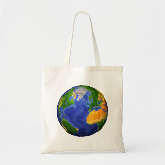 Full The Earth Showing Topographic Data. Tote Bag (Front)