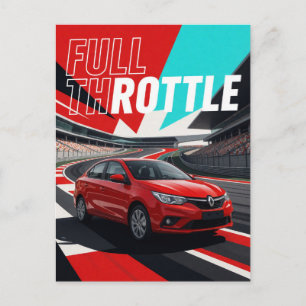 Full Throttle Modern Performance Sports Car Postcard