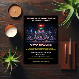 Full Throttle Racing Birthday Party Invitation
