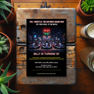 Full Throttle Racing Birthday Party Postcard