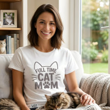 Full Time Cat Mum Paw Print Cute Feline Lover 