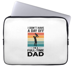 Full-Time Dad Vintage Graphic T-Shirt Design_1 Laptop Sleeve