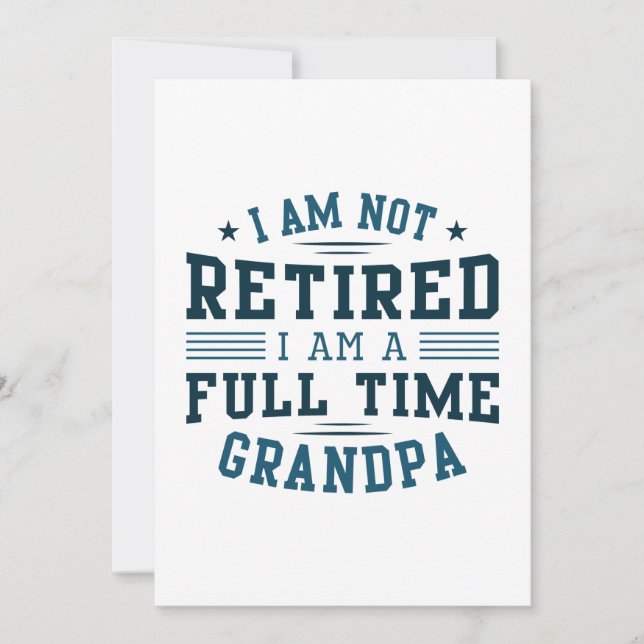 Full Time Grandpa Thank You Card (Front)