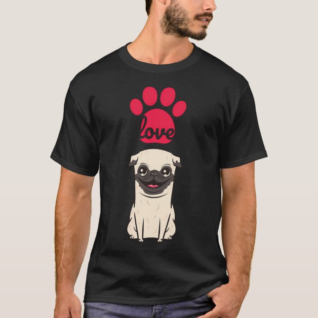 Full time pug mum retro sunset T-Shirt (Front)