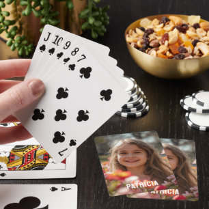 Full Vertical Photo Script Custom Name Playing Cards