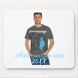 Full Vertical Photo - Script Custom Text  Mouse Mat