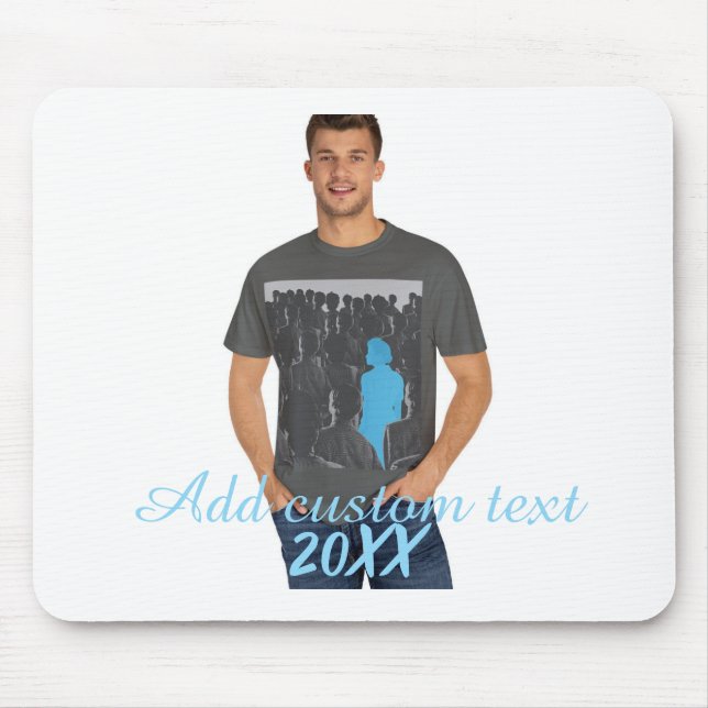 Full Vertical Photo - Script Custom Text  Mouse Mat (Front)