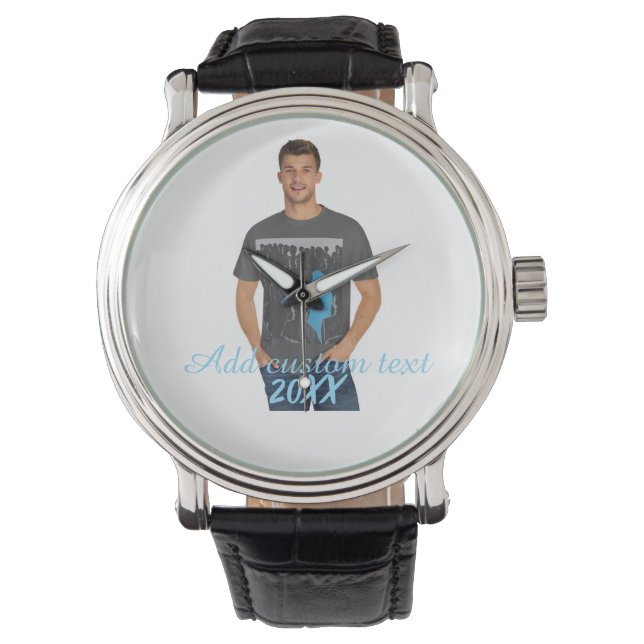 Full Vertical Photo - Script Custom Text  Watch (Front)