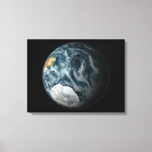 Full view of the Earth highlighting Antarctica Canvas Print