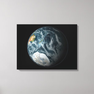 Full view of the Earth highlighting Antarctica Canvas Print