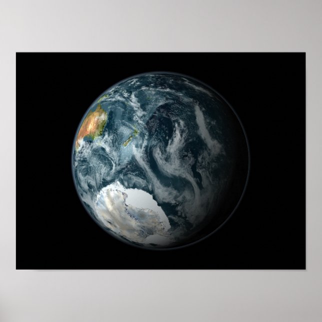 Full view of the Earth highlighting Antarctica Poster (Front)